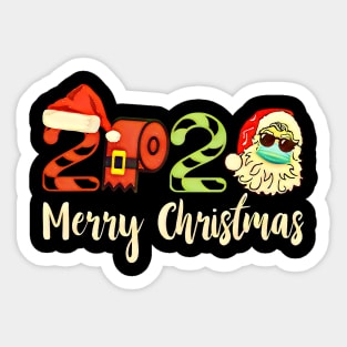 Merry Christmas 2020 Quarantine Christmas Santa Face in Mask Sticker